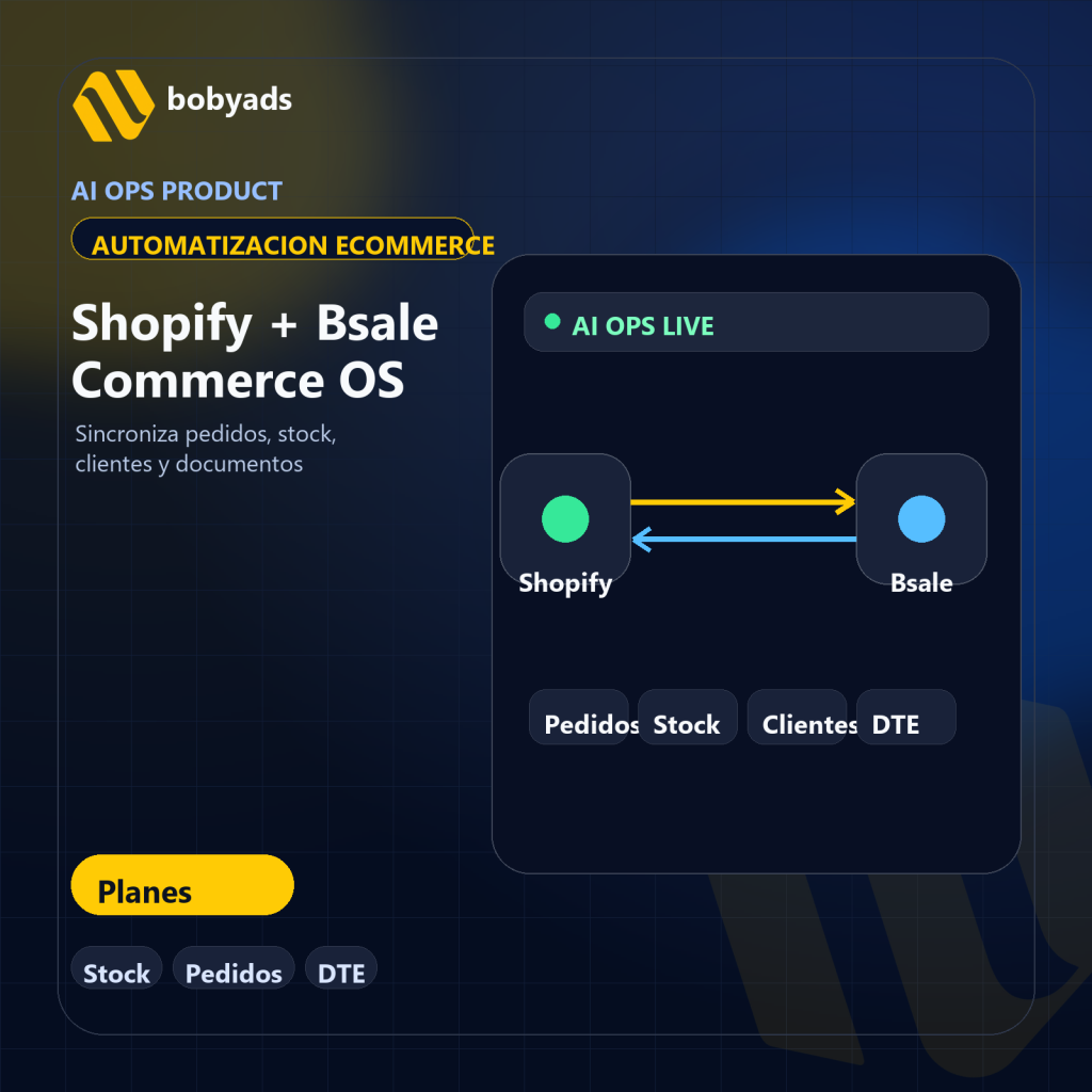 Imagen de producto BOBYADS para Integracion Shopify + Bsale Commerce OS